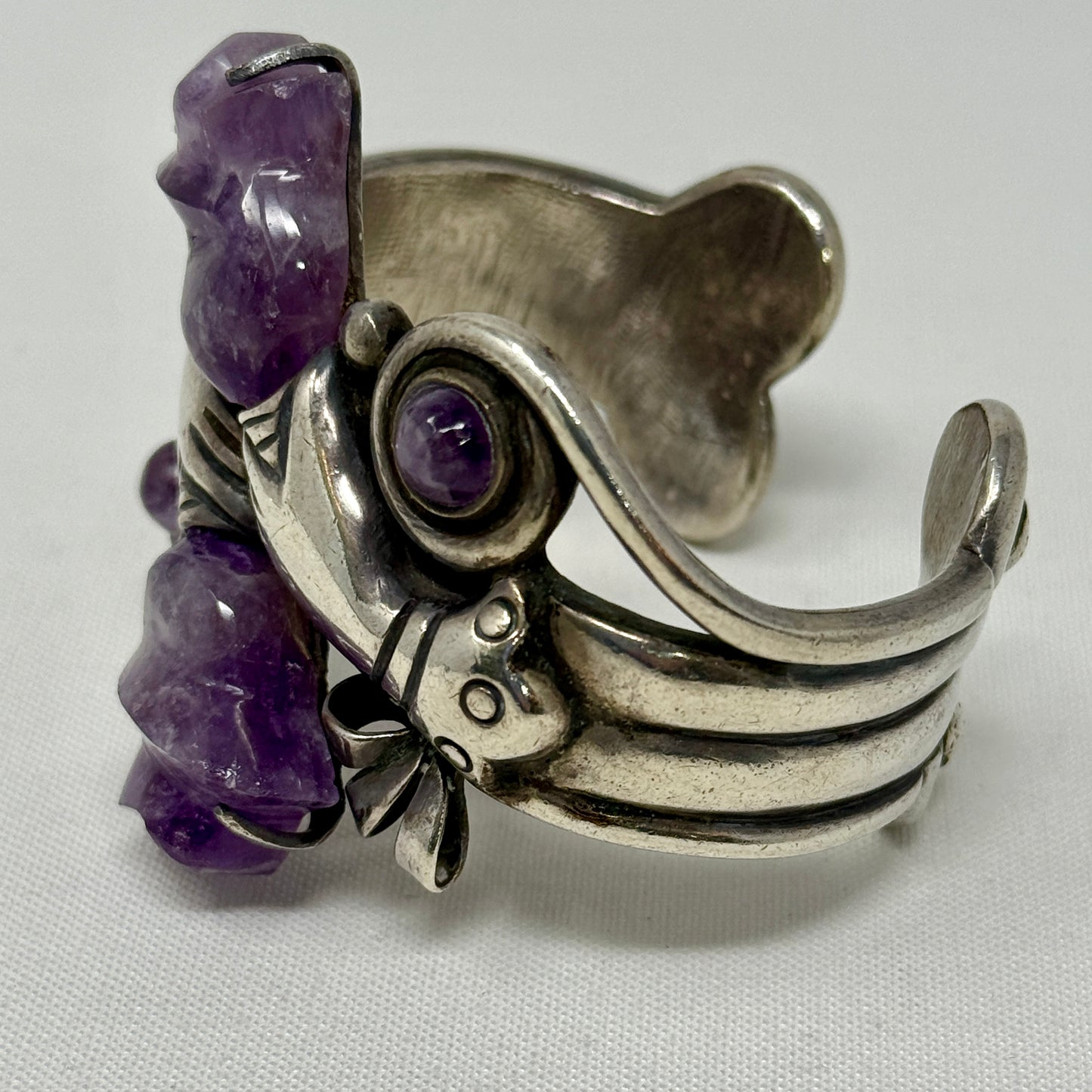 Estate William Spratling Sterling Silver and Amethyst "Continuity" Cuff