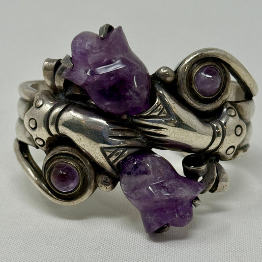Estate William Spratling Sterling Silver and Amethyst "Continuity" Cuff