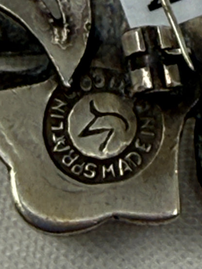 Estate William Spratling Sterling Silver and Amethyst "Continuity" Brooch