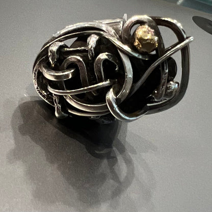 One of a Kind Sterling Silver Brutalist Ring by Rebajes Style 1