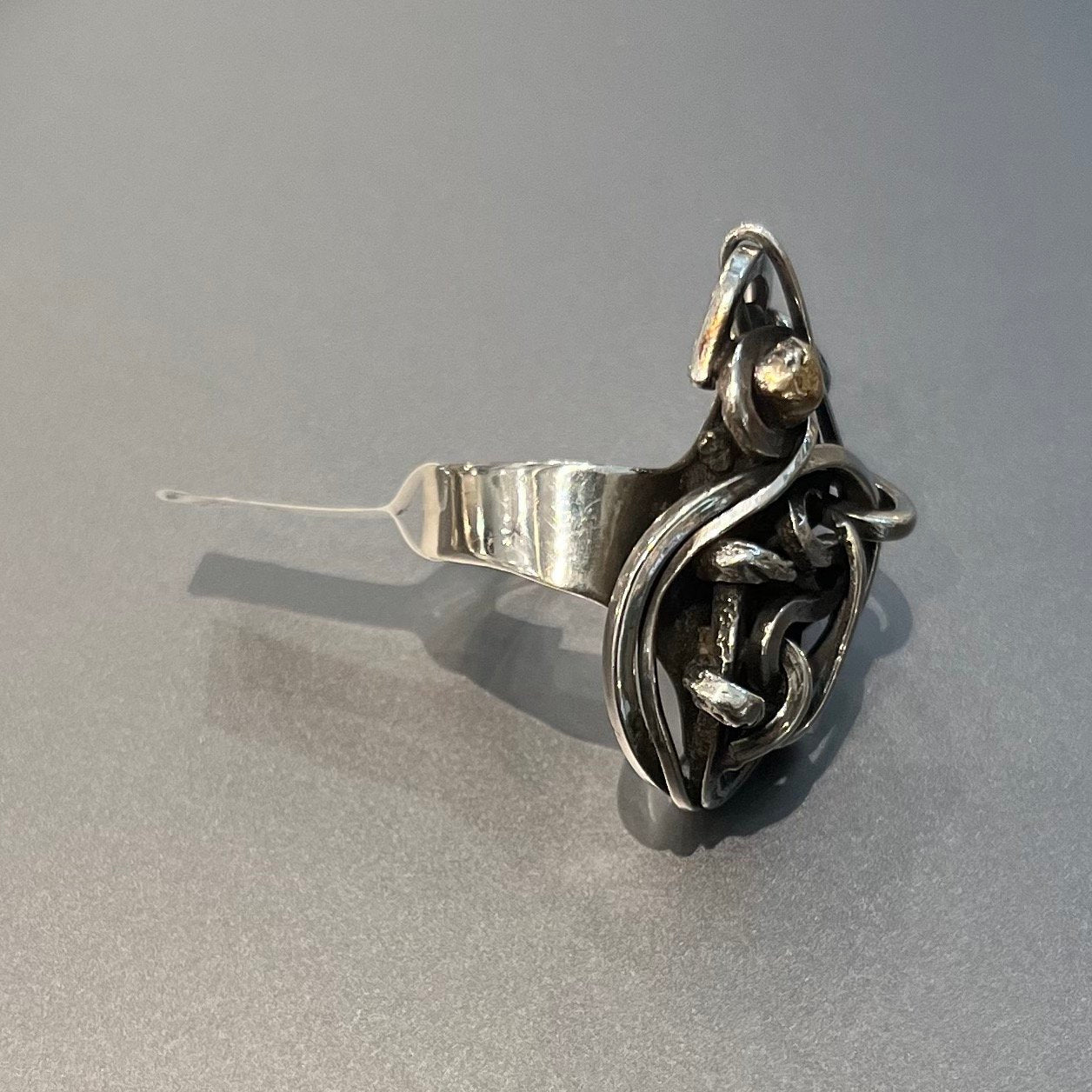 One of a Kind Sterling Silver Brutalist Ring by Rebajes Style 1