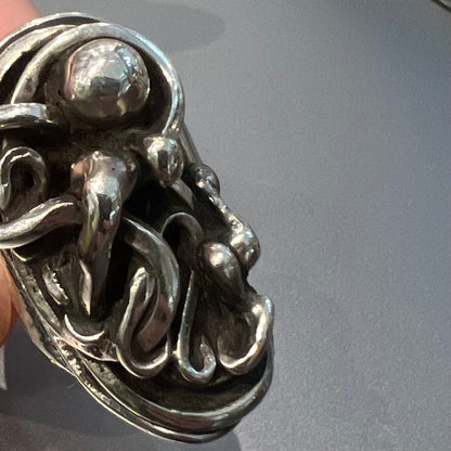One of a Kind Sterling Silver Brutalist Ring by Rebajes