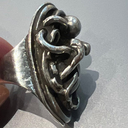 One of a Kind Sterling Silver Brutalist Ring by Rebajes