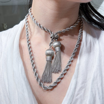 Estate Sterling Silver Tassel Necklace