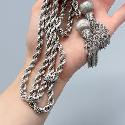 Estate Sterling Silver Tassel Necklace