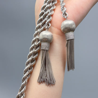 Estate Sterling Silver Tassel Necklace
