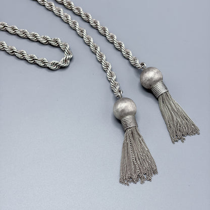 Estate Sterling Silver Tassel Necklace