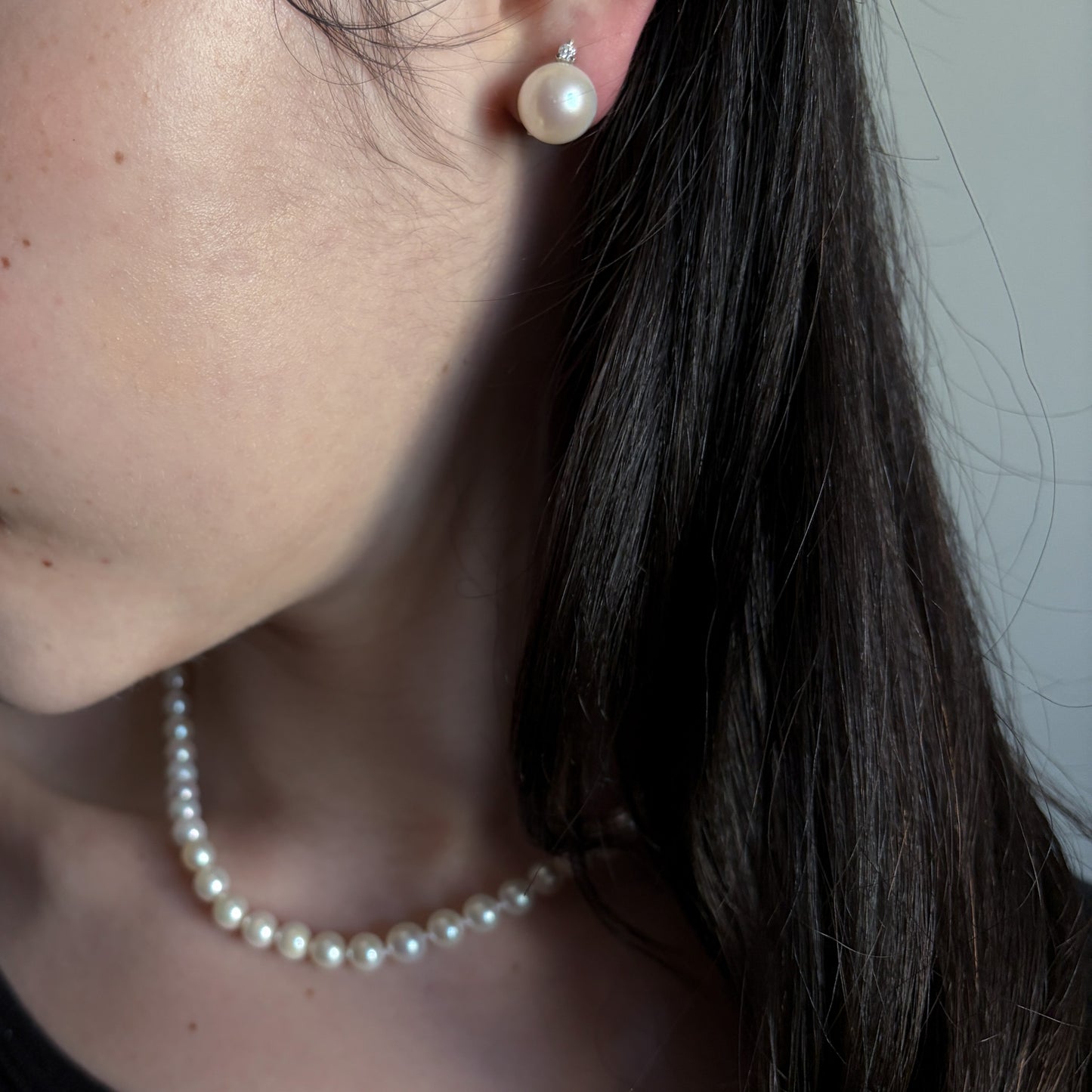 Estate Graduated Akoya Pearl Choker with 14KT White Gold Clasp