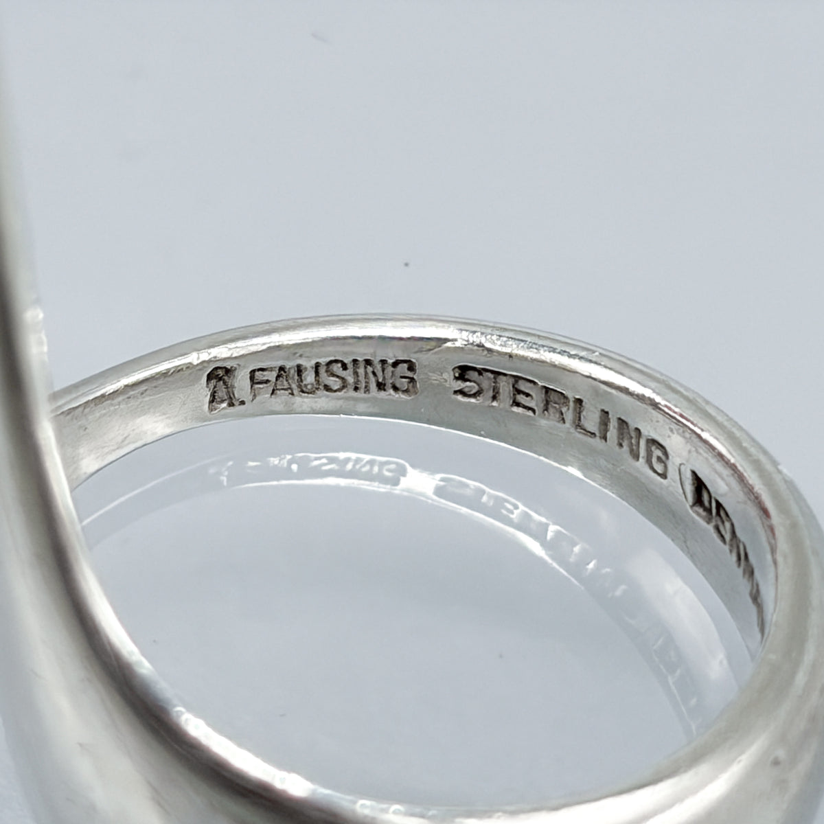 Estate Sterling Silver Theresia Hvorslev Ring with Chalcedony Bead