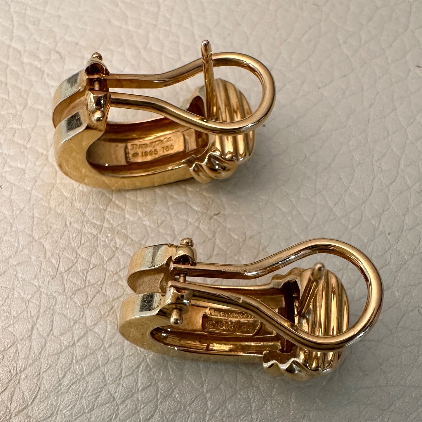 Estate Tiffany & Co. 18K "Atlas" Earrings with Omega Back