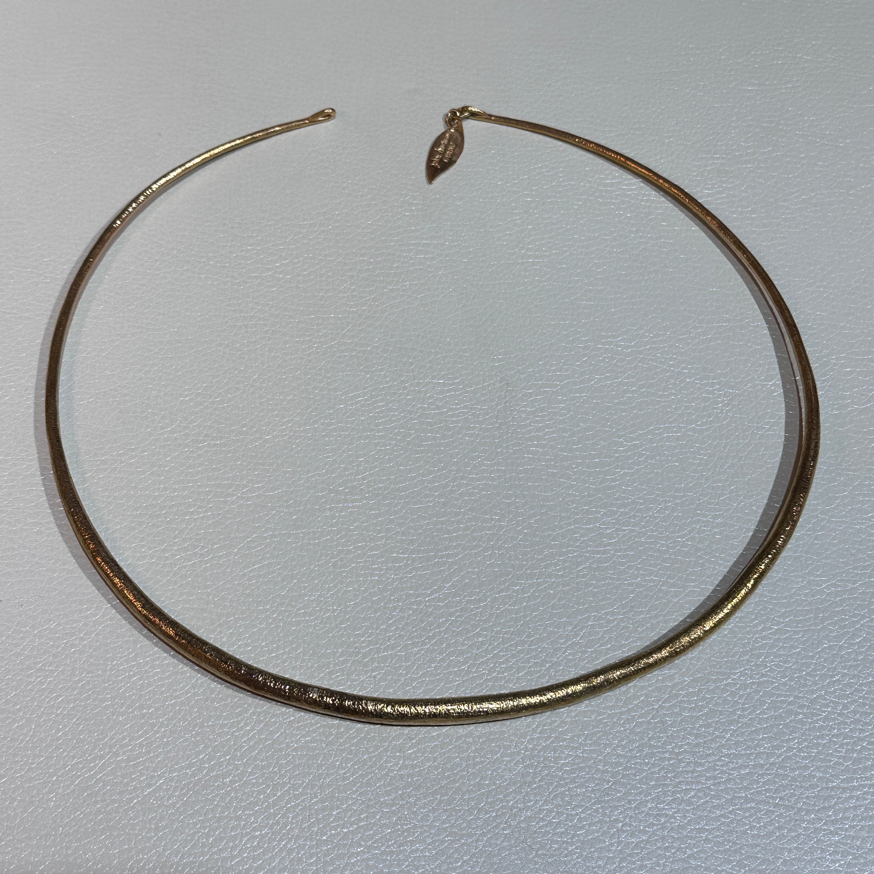 Estate Sterling Silver w/ 24K Gold Vermeil Torque Neck Ring by John Iv ...