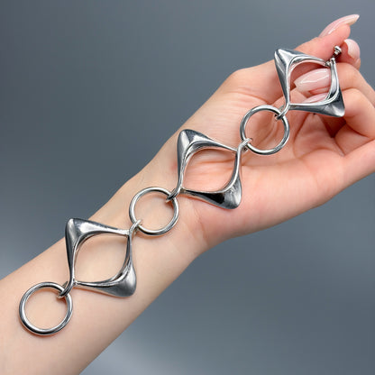 Estate 800 Silver Modernist Italian Bracelet by Unoaerre