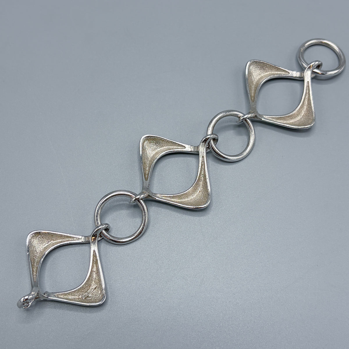 Estate 800 Silver Modernist Italian Bracelet by Unoaerre