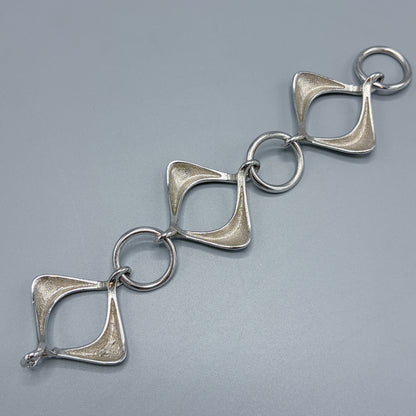 Estate 800 Silver Modernist Italian Bracelet by Unoaerre