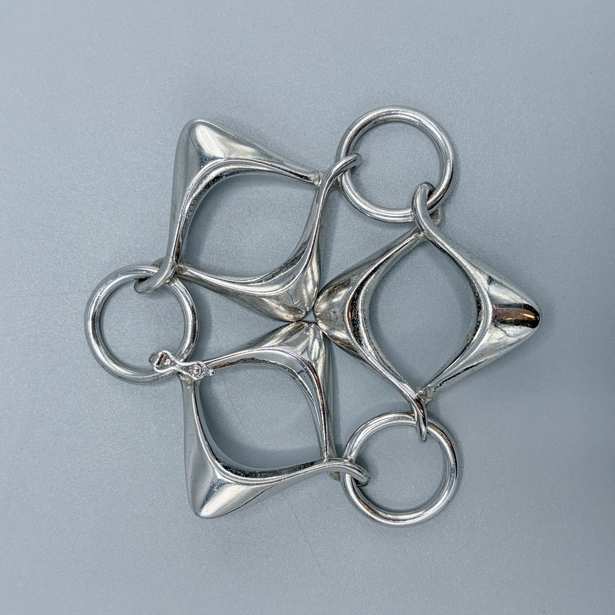 Estate 800 Silver Modernist Italian Bracelet by Unoaerre