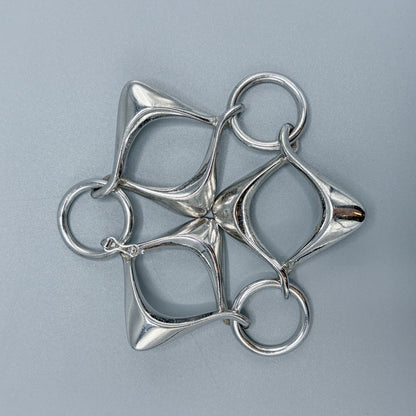 Estate 800 Silver Modernist Italian Bracelet by Unoaerre