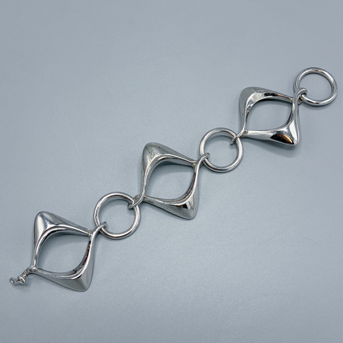 Estate 800 Silver Modernist Italian Bracelet by Unoaerre