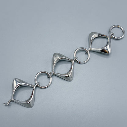Estate 800 Silver Modernist Italian Bracelet by Unoaerre
