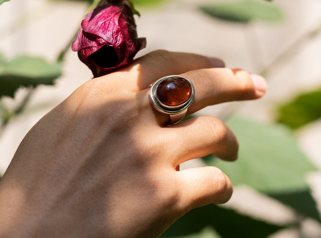 Georg Jensen Amber Ring by Harald Nielsen, No. 46A