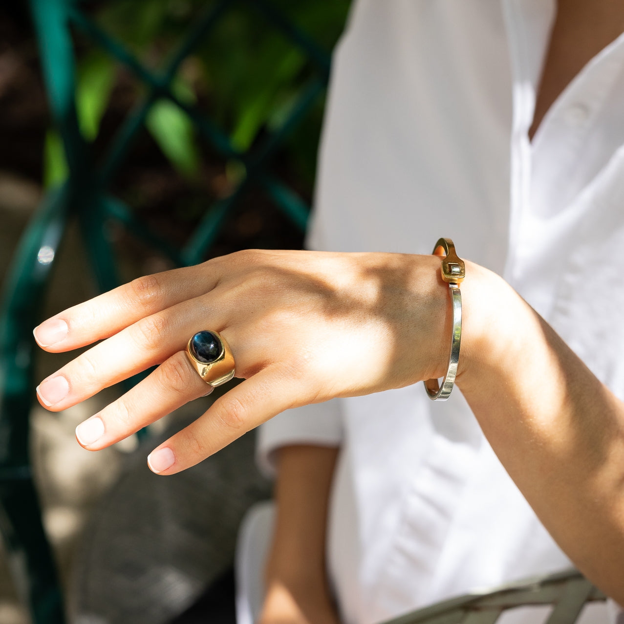 Georg Jensen 18KT Gold Ring with Labradorite