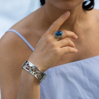 Georg Jensen Sterling Silver and Lapis Lazuli Ring, No. 19