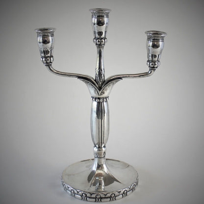 Georg Jensen  826 Silver 3 Light  Candelabra, No.161