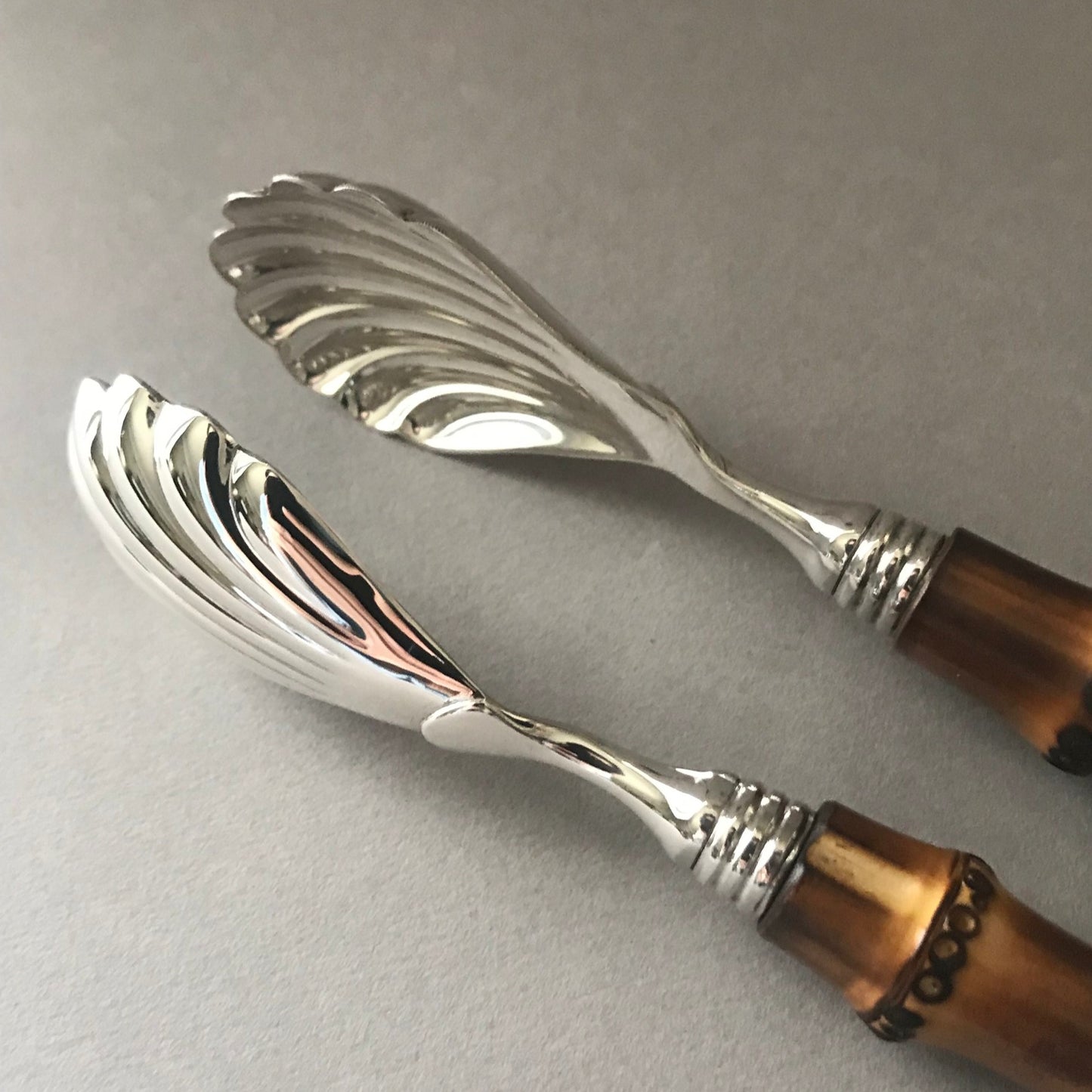 Buccellati Sterling Silver Cutlery Pattern "Tahiti" Ice Tongs