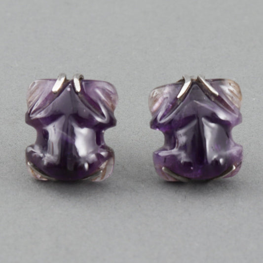 William Spratling Sterling Silver and Amethyst Earrings