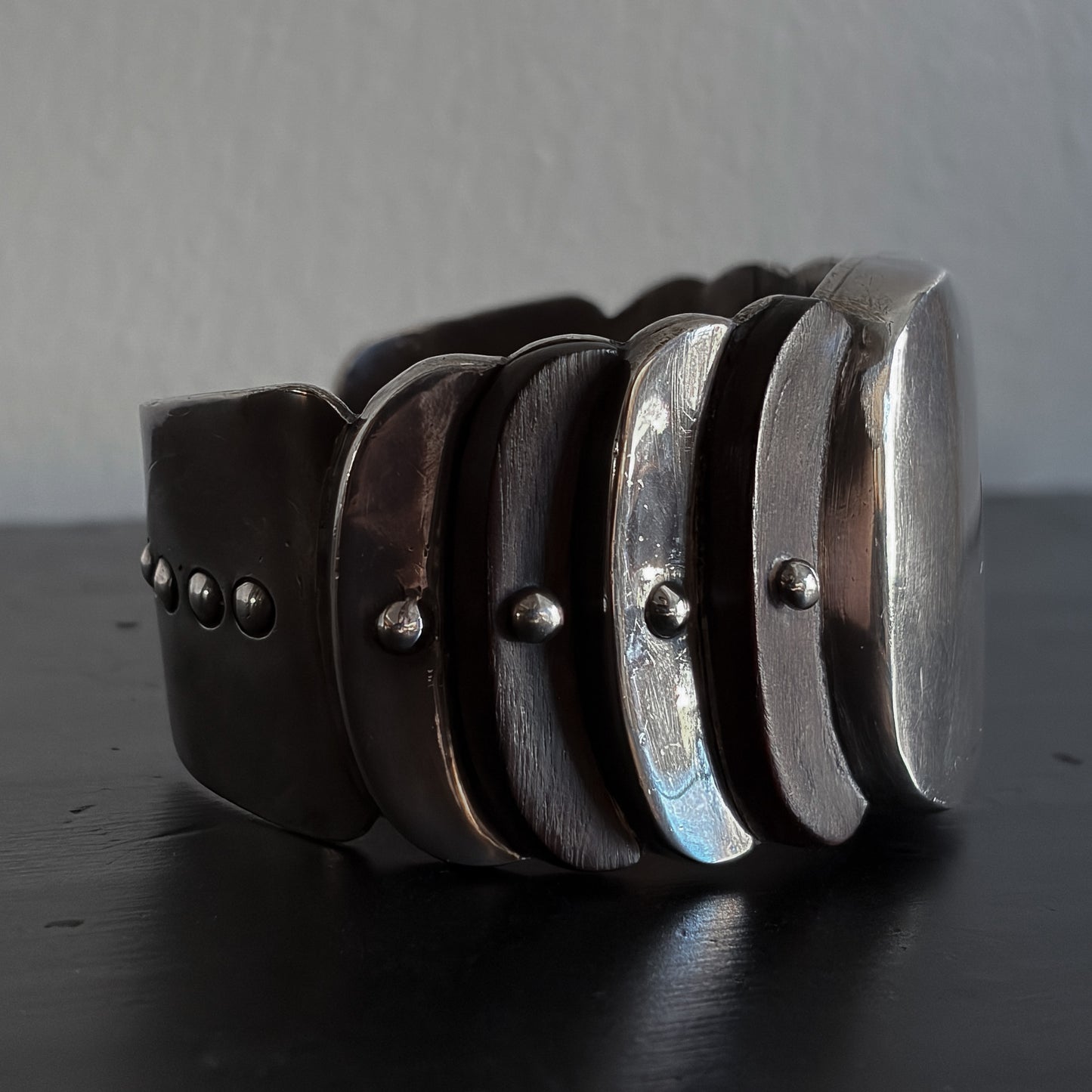 Estate 950 Silver and Ebony Stepped Cuff by William Spratling