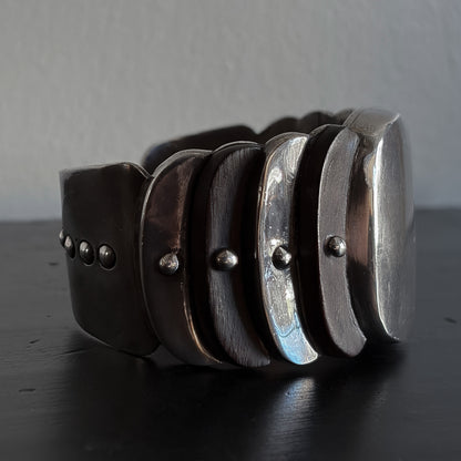 Estate 950 Silver and Ebony Stepped Cuff by William Spratling