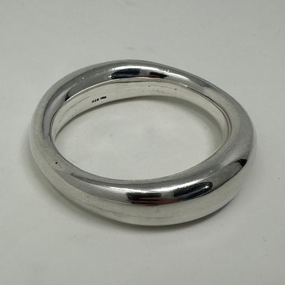 Sterling Silver Ovoid Donut Bangle Bracelet by Zina