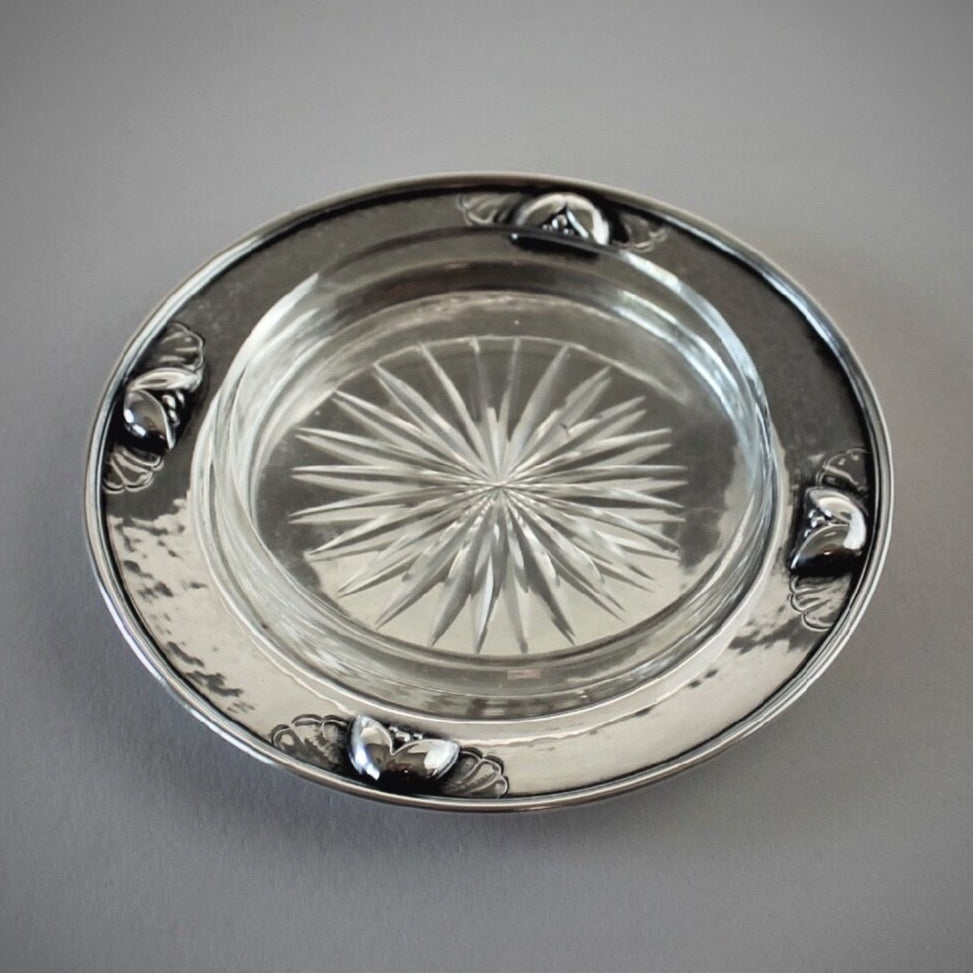 Georg Jensen Sterling Silver Butter Dish with Glass Liner