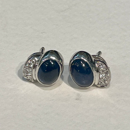 Georg Jensen 18K White Gold "Carnival" Sapphire Earrings with Diamonds