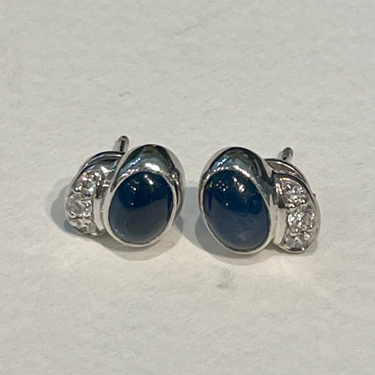 Georg Jensen 18K White Gold "Carnival" Sapphire Earrings with Diamonds