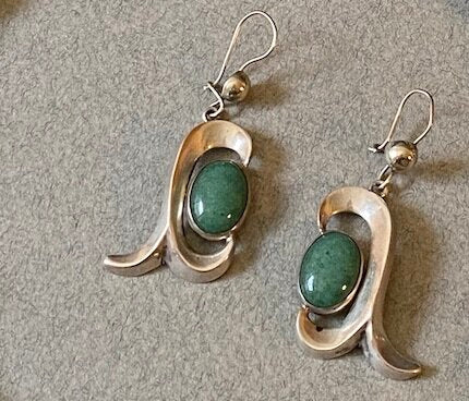 Antonio Pineda Sterling Silver and Aventurine Quartz Earrings