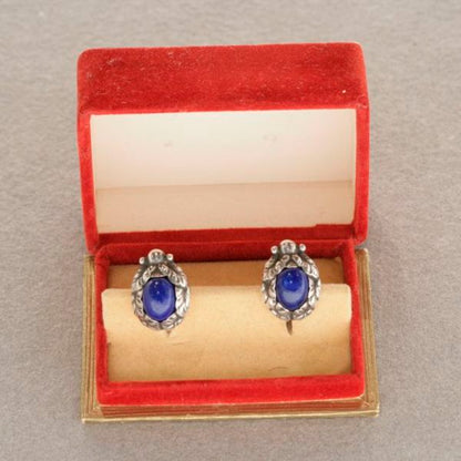 Georg Jensen earrings no.34 with lapis lazuli