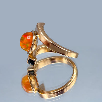 14k Mexican Fire Opal Ring by Antonio Pineda