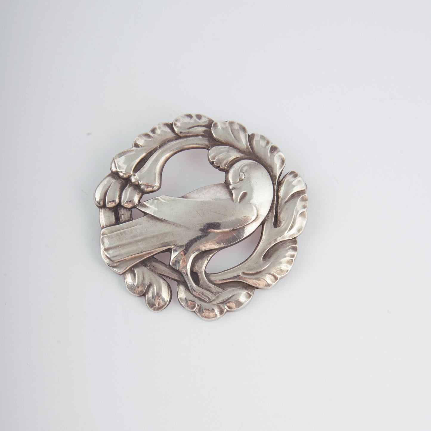 Estate Georg Jensen LARGE Sterling Silver Bird Brooch by Kristian Møhl-Hansen, Design 70