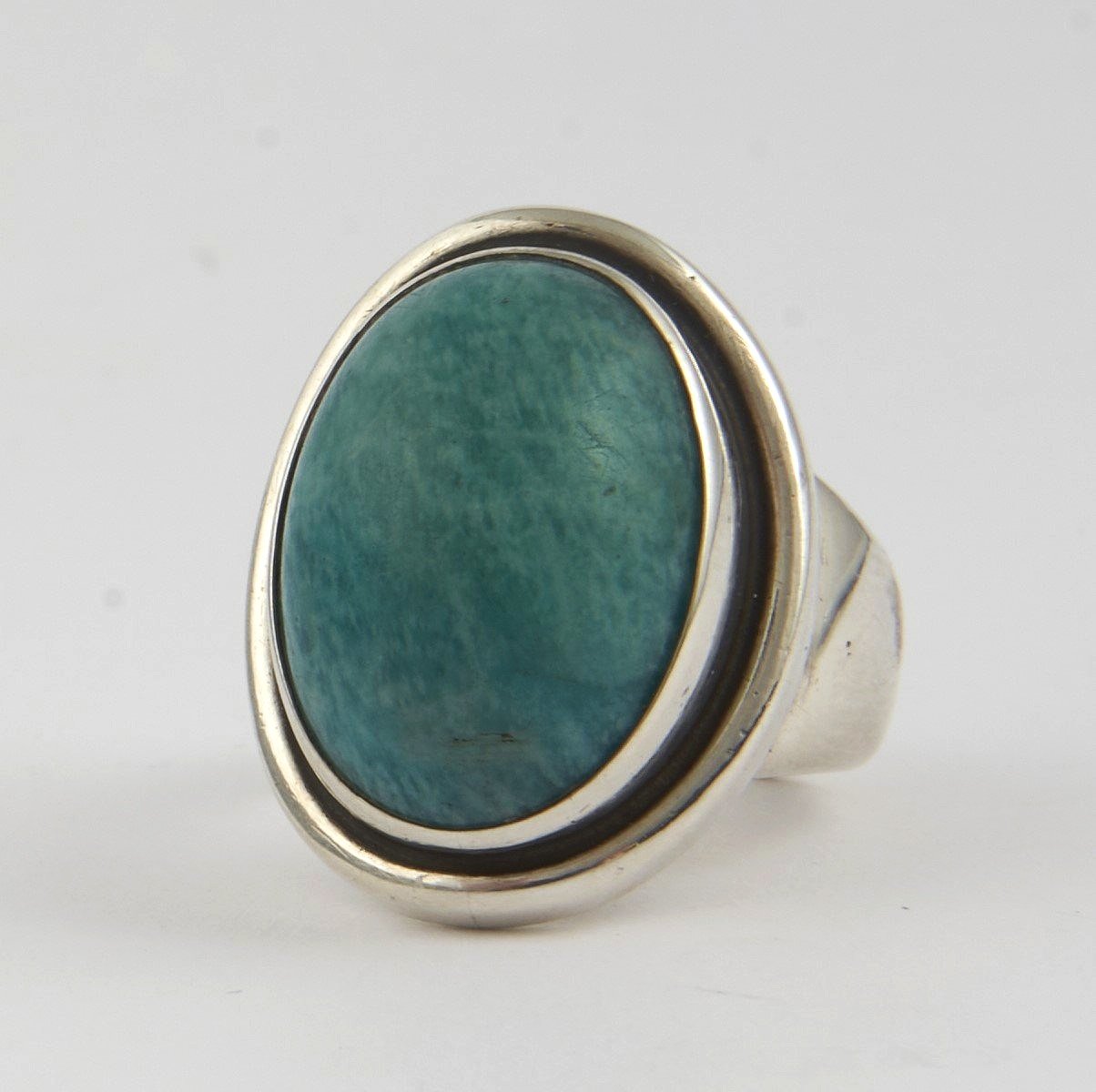 Estate Georg Jensen Sterling Silver Ring with Amazonite by Harald Nielsen No 46A