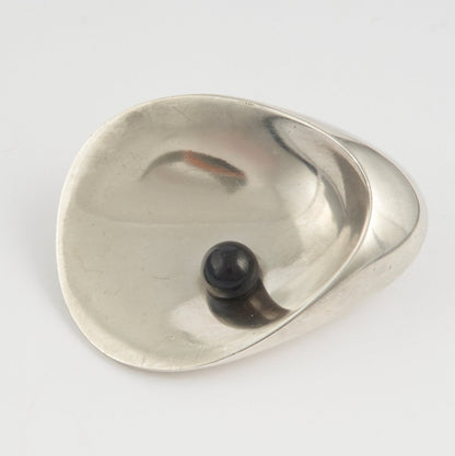 Estate Georg Jensen Sterling Brooch with Onyx, Design 328