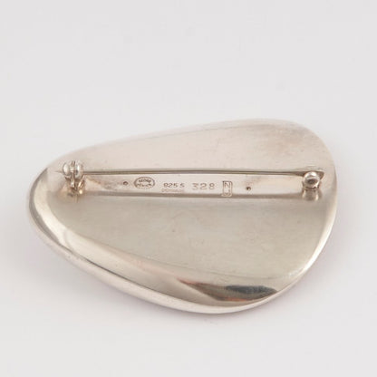 Estate Georg Jensen Sterling Brooch with Onyx, Design 328