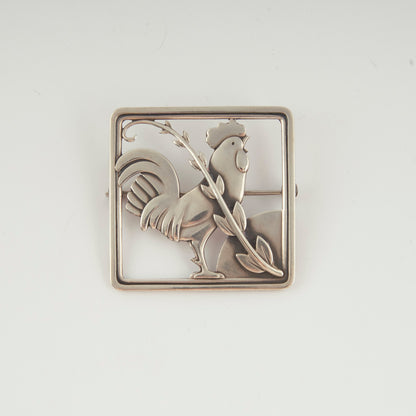 Estate Georg Jensen Sterling Rooster Brooch, Design 276