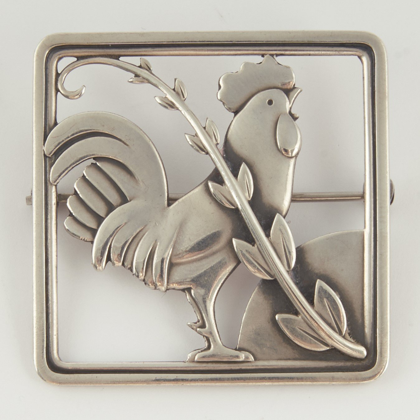 Estate Georg Jensen Sterling Rooster Brooch, Design 276