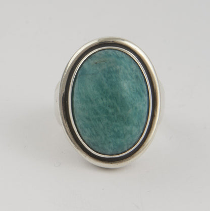 Estate Georg Jensen Sterling Silver Ring with Amazonite by Harald Nielsen No 46A