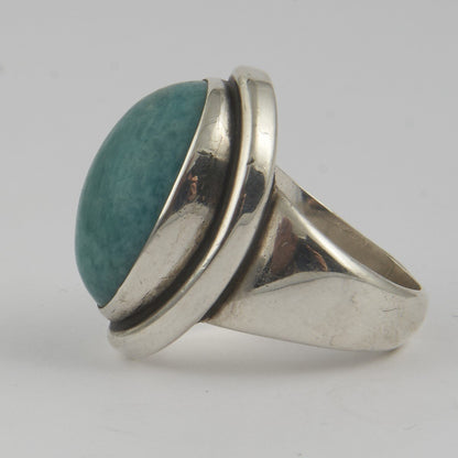 Estate Georg Jensen Sterling Silver Ring with Amazonite by Harald Nielsen No 46A