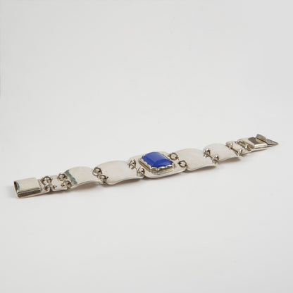 Estate Porter Blanchard Silver Bracelet with Blue Chalcedony