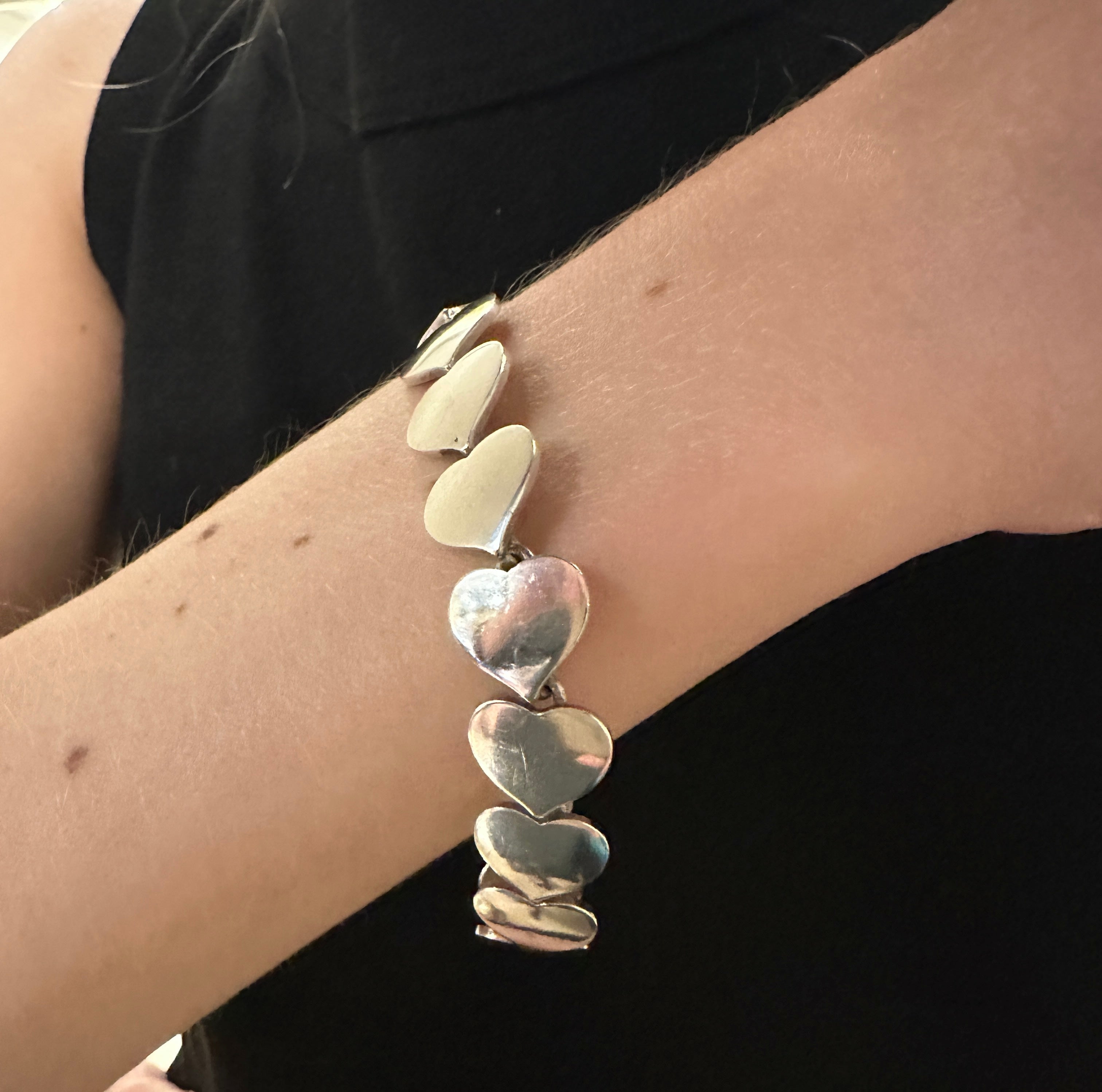 Estate Hans Hansen Sterling Silver Multi-Heart Bracelet by Karl