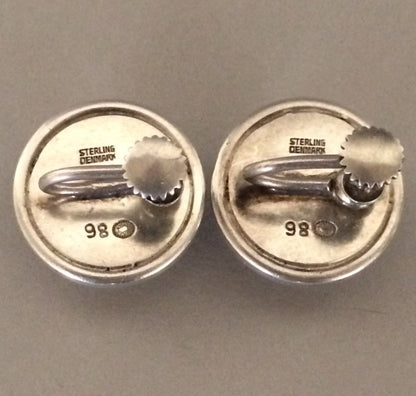 Georg Jensen Screw Back "Button" Earrings No. 98