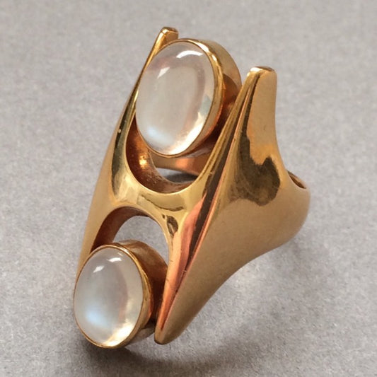 Georg Jensen Modernist Ring No. 845 in 18k Gold by Henning Koppel