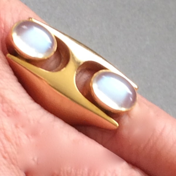 Georg Jensen Modernist Ring No. 845 in 18k Gold by Henning Koppel